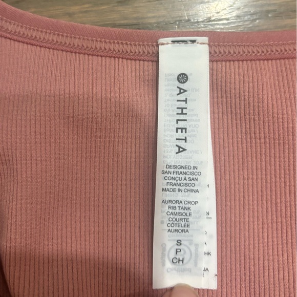 Athleta Women's Aurora Crop Rib Tank cheetah print Bright Peach women’s small - Picture 6 of 6